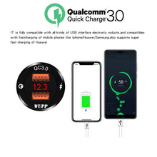 Load image into Gallery viewer, WUPP ZH-975A3 Motorcycle Aluminum Alloy Waterproof Mobile Phone Double QC3.0 Quick Charging Charger with Voltmeter, ZH-975B3, ZH-975A3