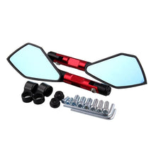Load image into Gallery viewer, Modified Motorcycle Aluminium Alloy Rhombus Reflective Light Side Rearview Mirror