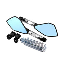 Load image into Gallery viewer, Modified Motorcycle Aluminium Alloy Rhombus Reflective Light Side Rearview Mirror