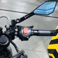 Load image into Gallery viewer, Modified Motorcycle Aluminium Alloy Rhombus Reflective Light Side Rearview Mirror