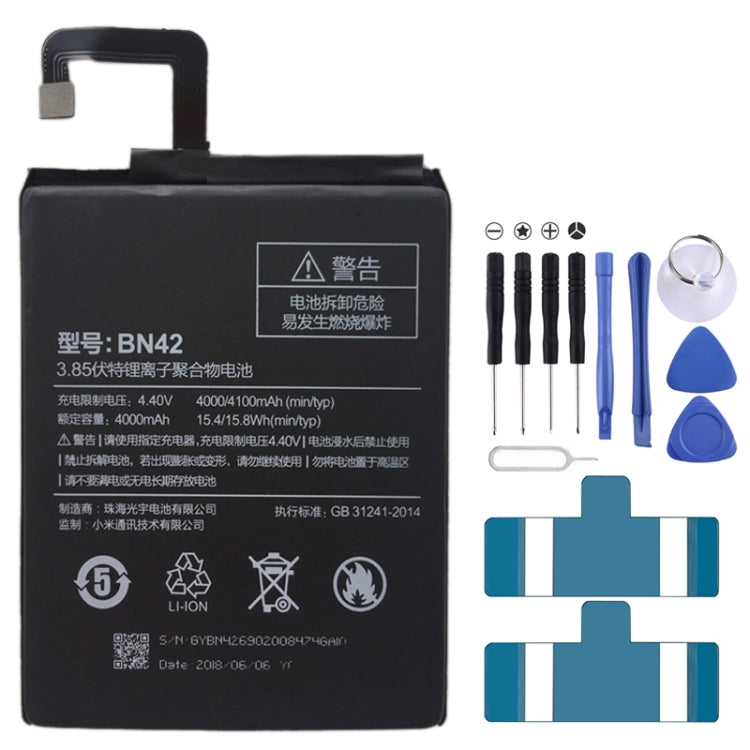 BN42 4000mAh for Xiaomi Redmi 4 Li-Polymer Battery, For Xiaomi Redmi 4