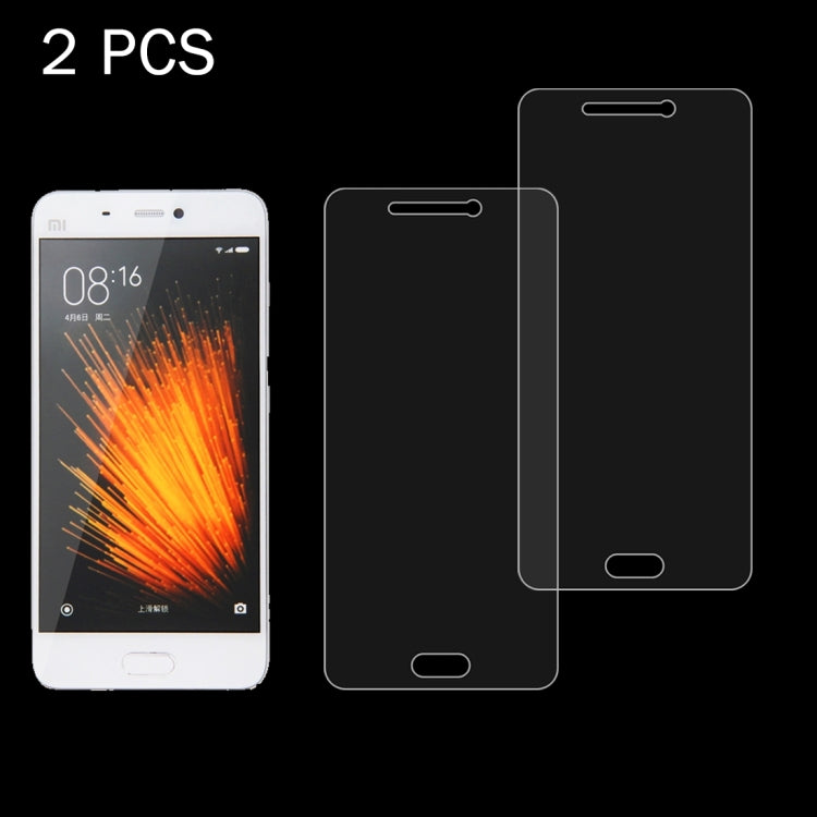 2 PCS for Xiaomi Mi 5 0.26mm 9H Surface Hardness 2.5D Explosion-proof Tempered Glass Screen Film