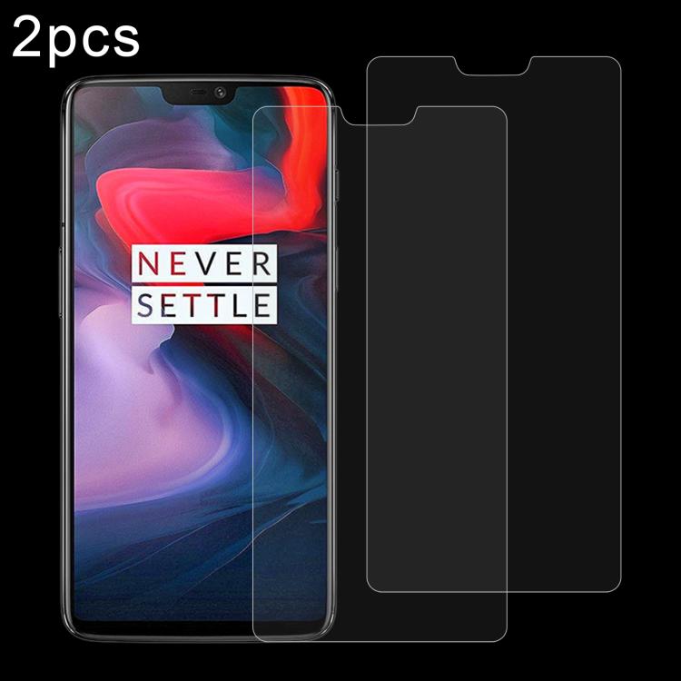 2 PCS 0.26mm 9H 2.5D Tempered Glass Film for OnePlus 6