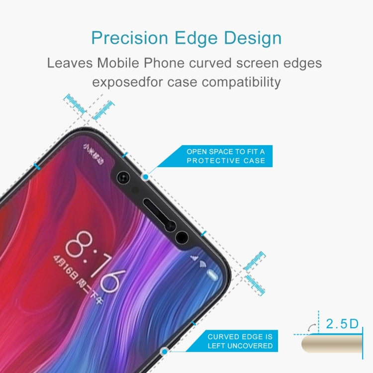50 PCS 0.26mm 9H 2.5D Tempered Glass Film for Xiaomi Mi 8