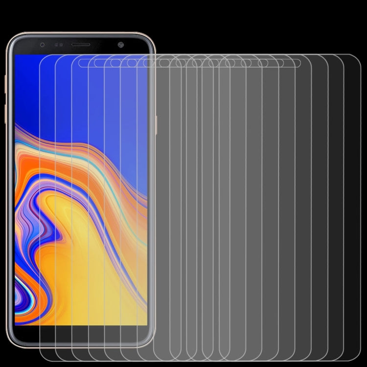 100 PCS 0.26mm 9H Surface Hardness 2.5D Curved Edge Tempered Glass Film for Galaxy J4+ / J6+