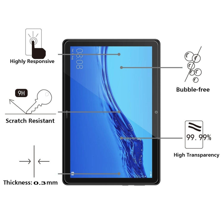 0.26mm 9H Surface Hardness Explosion-proof Tempered Glass Film for Huawei MediaPad T5 10.1