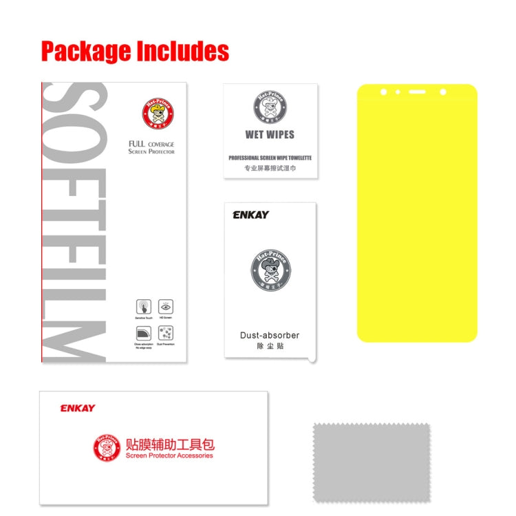 ENKAY Hat-Prince 0.1mm 3D Full Screen Protector Explosion-proof Hydrogel Film for Samsung Galaxy A7 (2018), TPU+TPE+PET Material