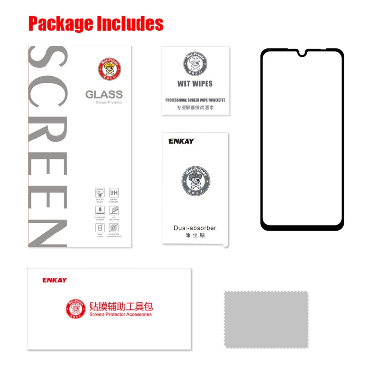ENKAY Hat-prince Full Glue 0.26mm 9H 2.5D Tempered Glass Film for Xiaomi Redmi Note 7