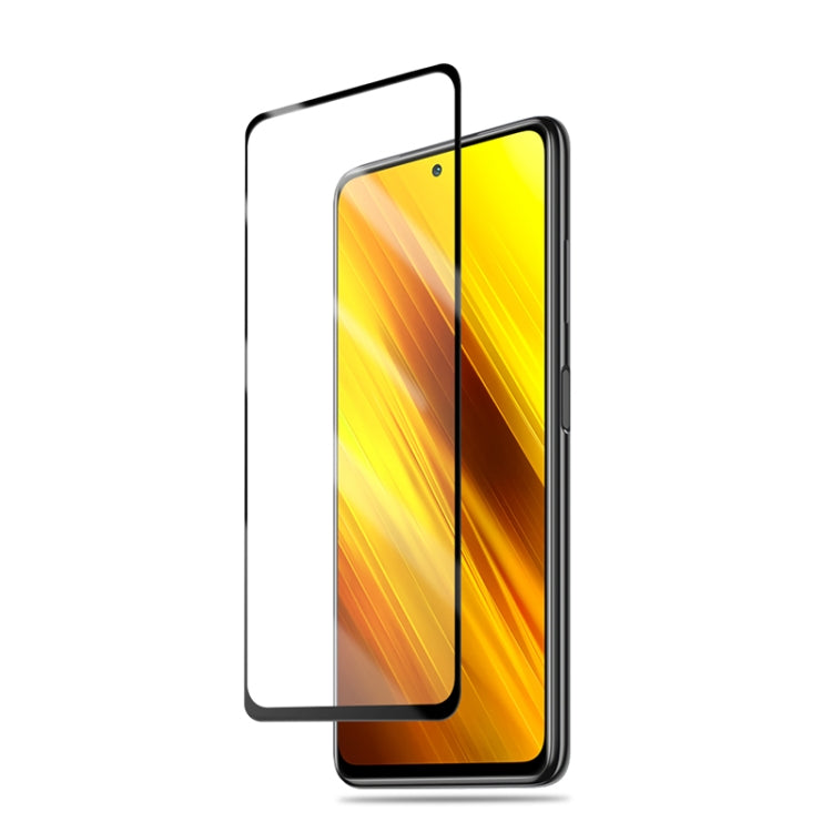 mocolo 0.33mm 9H 2.5D Full Glue Silk Print Tempered Glass Film for Xiaomi POCO X3 NFC, Support Fingerprint Unlock
