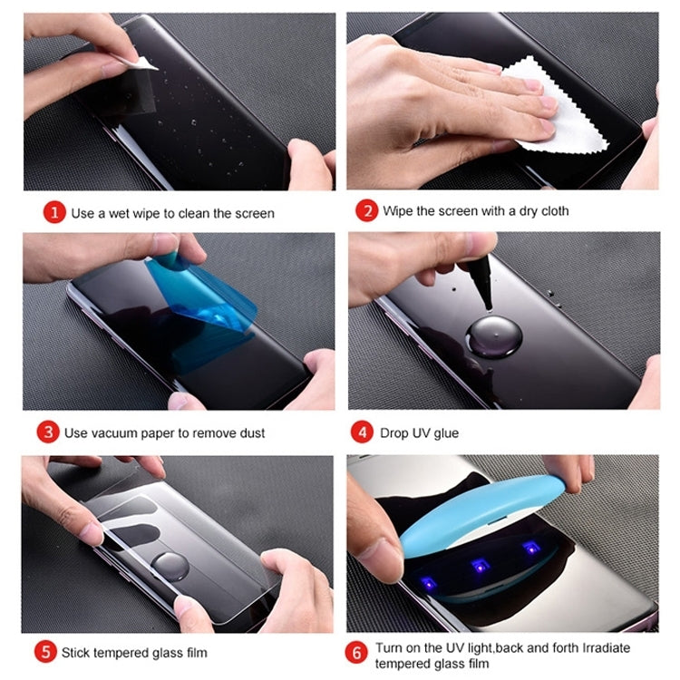 UV Liquid Curved Full Glue Tempered Glass for Galaxy S10 Plus, Support Fingerprint Unlock