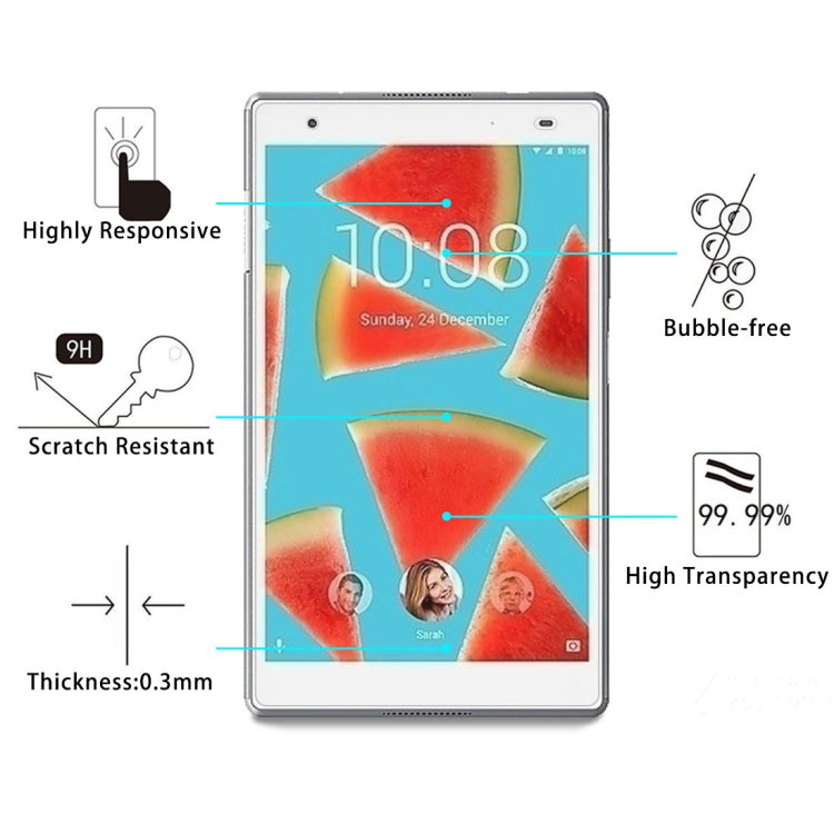 For Lenovo Tab4 8 Plus / TB-8704 / TB-8704F 0.3mm 9H Surface Hardness Tempered Glass Screen Protector
