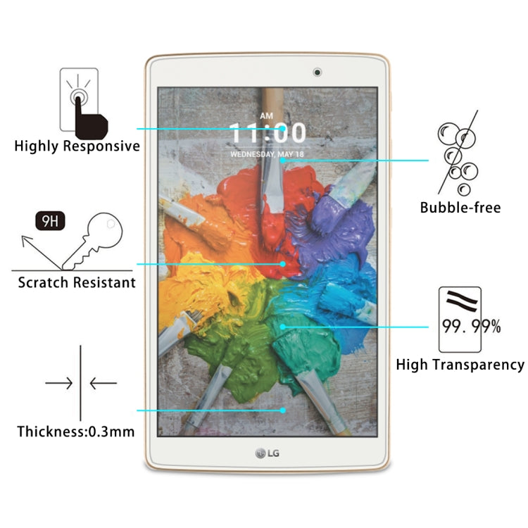 0.3mm 9H Full Screen Tempered Glass Film for LG G Pad X 8.0