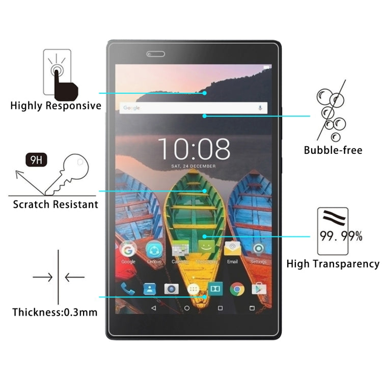 0.3mm 9H Full Screen Tempered Glass Film for Lenovo Tab3 8 Plus / TB-8703