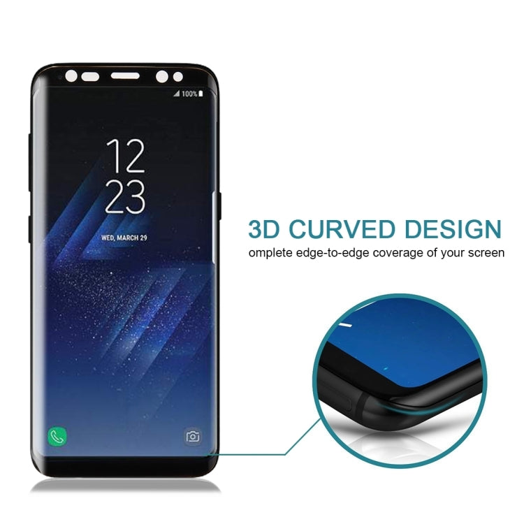25 PCS For Galaxy S8 Plus / G955 0.26mm 9H Surface Hardness 3D Curved Silk-screen Fully Adhesive Fully Adhesive Full Screen Tempered Glass Screen Protector