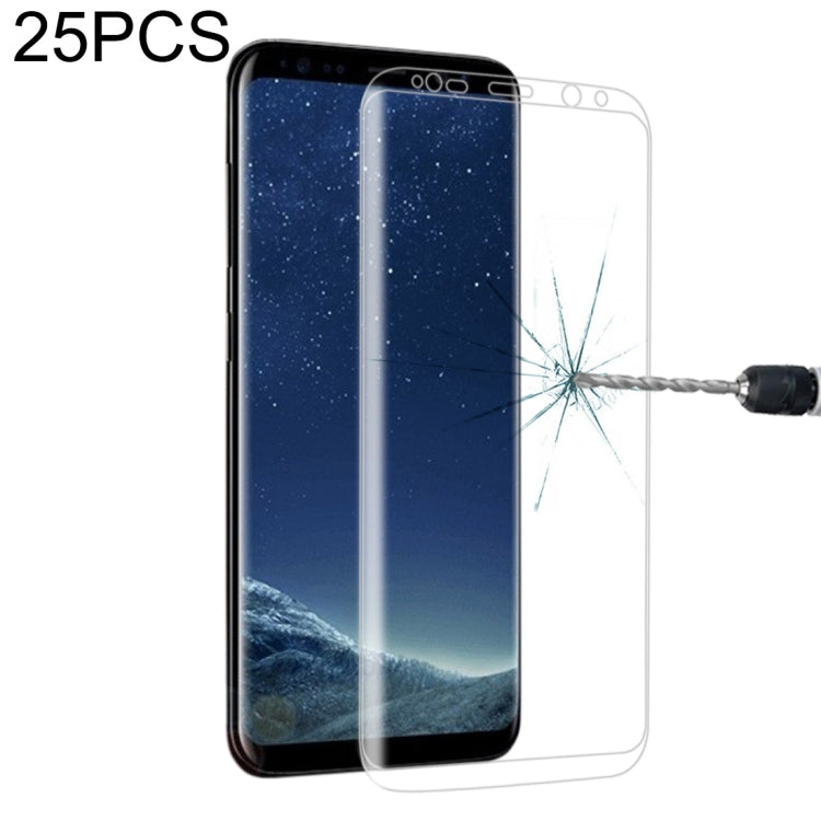 25 PCS For Galaxy S8 Plus Full Screen Edge Glue Tempered Glass Screen Protector