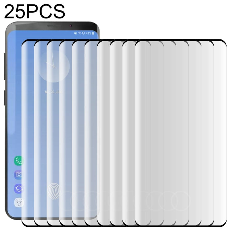 25 PCS For Galaxy S10 Plus 0.3mm 9H 3D Full Screen Tempered Glass Film, Screen Fingerprint Unlocking is Supported