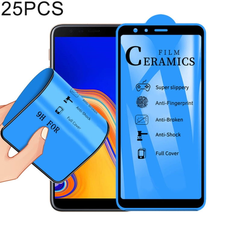 25 PCS 2.5D Full Glue Full Cover Ceramics Film for Galaxy J4 Plus / J6 Plus