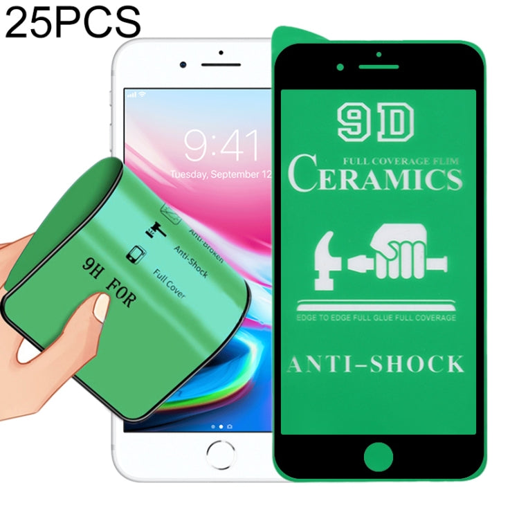 25 PCS 2.5D Full Glue Full Cover Ceramics Film for iPhone 8 / 7