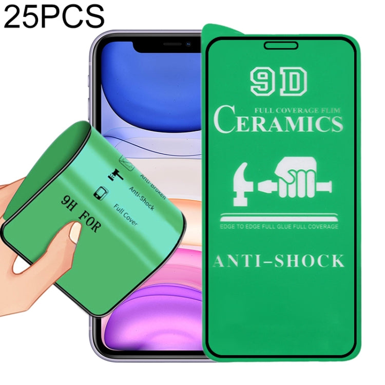 For iPhone 11 / XR 25pcs 2.5D Full Glue Full Cover Ceramics Film