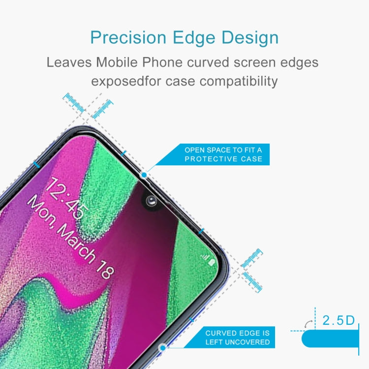 50 PCS 2.5D Non-Full Screen Tempered Glass Film for Galaxy A40, For Galaxy A40 (50 PCS)