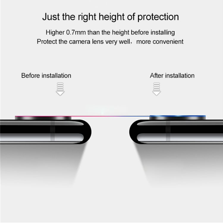 For iPhone XS Max Titanium Alloy Metal Camera Lens Protector Tempered Glass Film