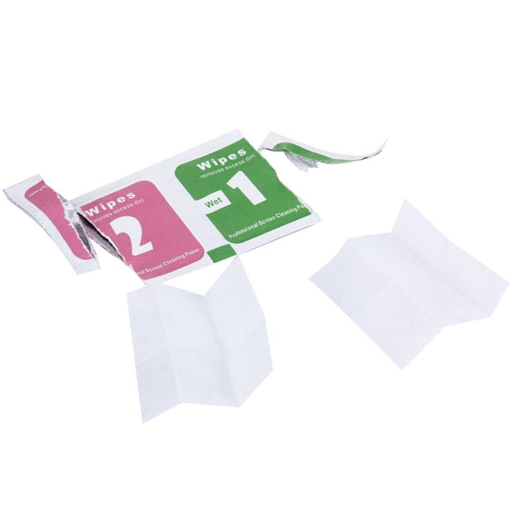 300pcs Dry-Wet Wipes Screen Protectors Accessories Alcohol for Pad Mobile Phone Watch Screen Cleaning Cloth, Size: 5 x 5cm / Piece
