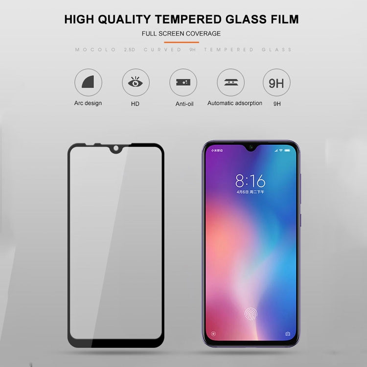 mocolo 0.33mm 9H 2.5D Silk Print Tempered Glass Film for Xiaomi Mi 9 SE