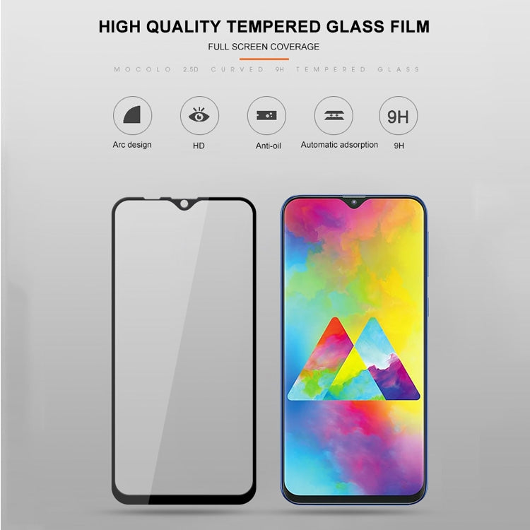 mocolo 0.33mm 9H 2.5D Full Glue Silk Print Tempered Glass Film for Galaxy M20