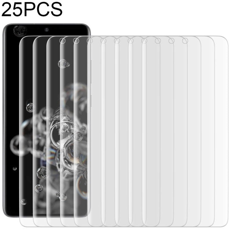 25pcs For Galaxy S20 Ultra 9H HD 3D Curved Edge Tempered Glass Film (Transparent)