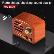 Load image into Gallery viewer, Angel MA-1500 Retro Bluetooth HiFi Radio Speaker with Colorful LED Light, Support USB &amp; FM &amp; 3.5mm Aux