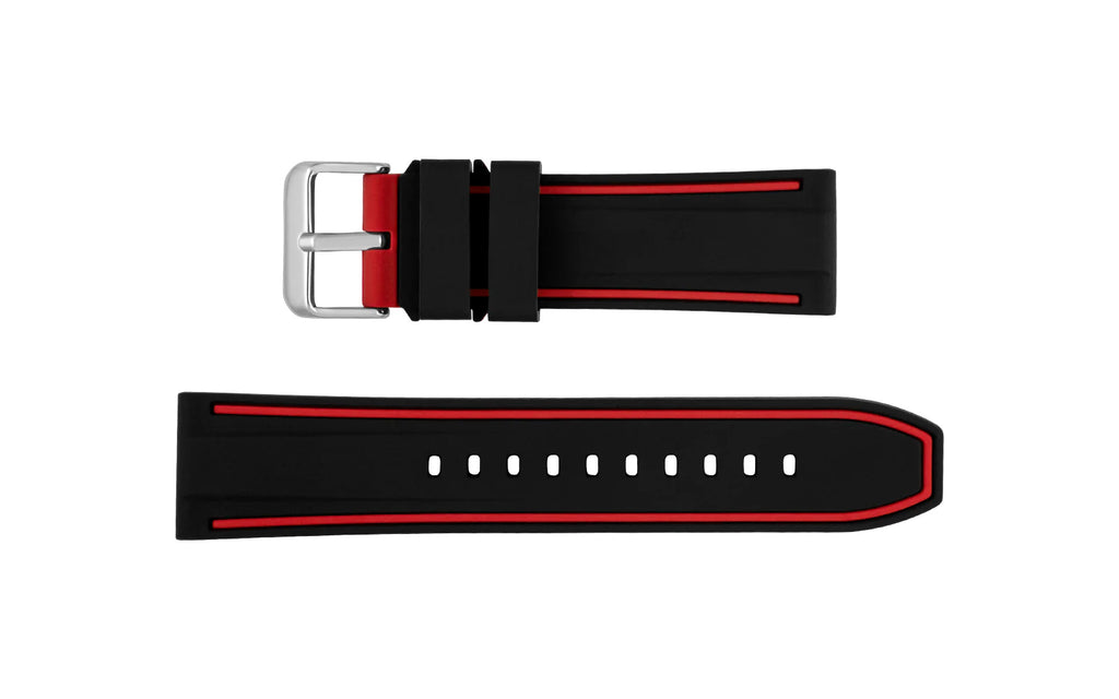 Black & Red Silicone Strap for 38mm Apple iWatch