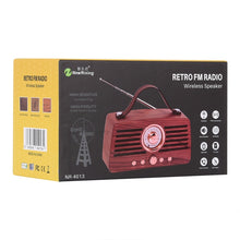 Load image into Gallery viewer, NewRixing NR-4013 Retro Manchurian Ash Texture Hand Wireless FM Speaker with Call Function, Support TF Card &amp; U Disk