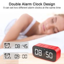 Load image into Gallery viewer, AEC BT501 Bluetooth 5.0 Mini Speaker with LED &amp; Alarm Clock &amp; Clock &amp; Mirror, Support 32G TF Card, BT501