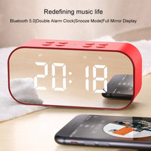 Load image into Gallery viewer, AEC BT501 Bluetooth 5.0 Mini Speaker with LED &amp; Alarm Clock &amp; Clock &amp; Mirror, Support 32G TF Card, BT501