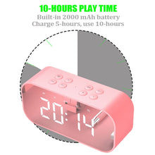 Load image into Gallery viewer, AEC BT501 Bluetooth 5.0 Mini Speaker with LED &amp; Alarm Clock &amp; Clock &amp; Mirror, Support 32G TF Card, BT501