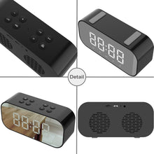 Load image into Gallery viewer, AEC BT501 Bluetooth 5.0 Mini Speaker with LED &amp; Alarm Clock &amp; Clock &amp; Mirror, Support 32G TF Card, BT501