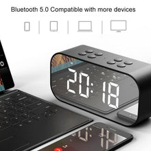 Load image into Gallery viewer, AEC BT501 Bluetooth 5.0 Mini Speaker with LED &amp; Alarm Clock &amp; Clock &amp; Mirror, Support 32G TF Card, BT501
