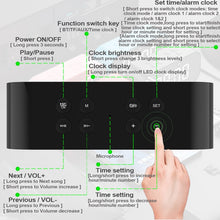 Load image into Gallery viewer, AEC BT501 Bluetooth 5.0 Mini Speaker with LED &amp; Alarm Clock &amp; Clock &amp; Mirror, Support 32G TF Card, BT501