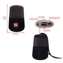 Load image into Gallery viewer, T&amp;G TG168 Portable Wireless Bluetooth V5.0 Stereo Speaker with Handle, Built-in MIC, Support Flashing LED Light &amp; TF Card &amp; U Disk &amp; AUX IN &amp; FM, TG168
