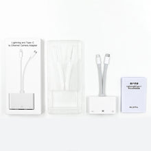 Load image into Gallery viewer, NK-107 Pro 3 in 1 USB-C / Type-C + 8 Pin Male to USB + RJ45 + 8 Pin Charging Female Interface Adapter