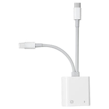 Load image into Gallery viewer, NK-1035 Pro 2 in 1 USB-C / Type-C + 8 Pin Male to RJ45 + 8 Pin Charging Female Interface Adapter