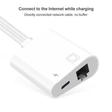 Load image into Gallery viewer, NK-1035 Pro 2 in 1 USB-C / Type-C + 8 Pin Male to RJ45 + 8 Pin Charging Female Interface Adapter