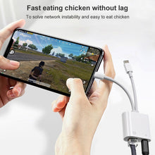 Load image into Gallery viewer, NK-1035 Pro 2 in 1 USB-C / Type-C + 8 Pin Male to RJ45 + 8 Pin Charging Female Interface Adapter