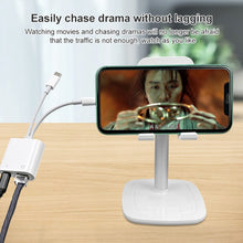 Load image into Gallery viewer, NK-1035 Pro 2 in 1 USB-C / Type-C + 8 Pin Male to RJ45 + 8 Pin Charging Female Interface Adapter