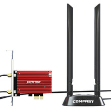 Load image into Gallery viewer, COMFAST CF-AX210 PLUS 5374Mbps Tri-band + Bluetooth 5.2 Wireless WiFi6E PCI-E Network Card, CF-AX210 PLUS