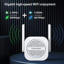 Load image into Gallery viewer, COMFAST CF-WR765AC 1200Mbps Dual Band Wireless Repeater Amplifier with External Antenna, CF-WR765AC