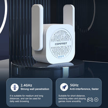 Load image into Gallery viewer, COMFAST CF-WR765AC 1200Mbps Dual Band Wireless Repeater Amplifier with External Antenna, CF-WR765AC