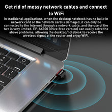 Load image into Gallery viewer, EP-A300 300Mbps WiFi6 USB Free Drive Network Adapter, EP-AX300