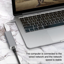 Load image into Gallery viewer, USB-C / Type-C to Fast Ethernet RJ45 &amp; 3 x USB 3.0 Adapter Converter HUB, Fast Ethernet