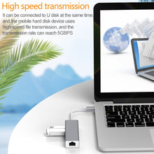 Load image into Gallery viewer, USB-C / Type-C to Fast Ethernet RJ45 &amp; 3 x USB 3.0 Adapter Converter HUB, Fast Ethernet